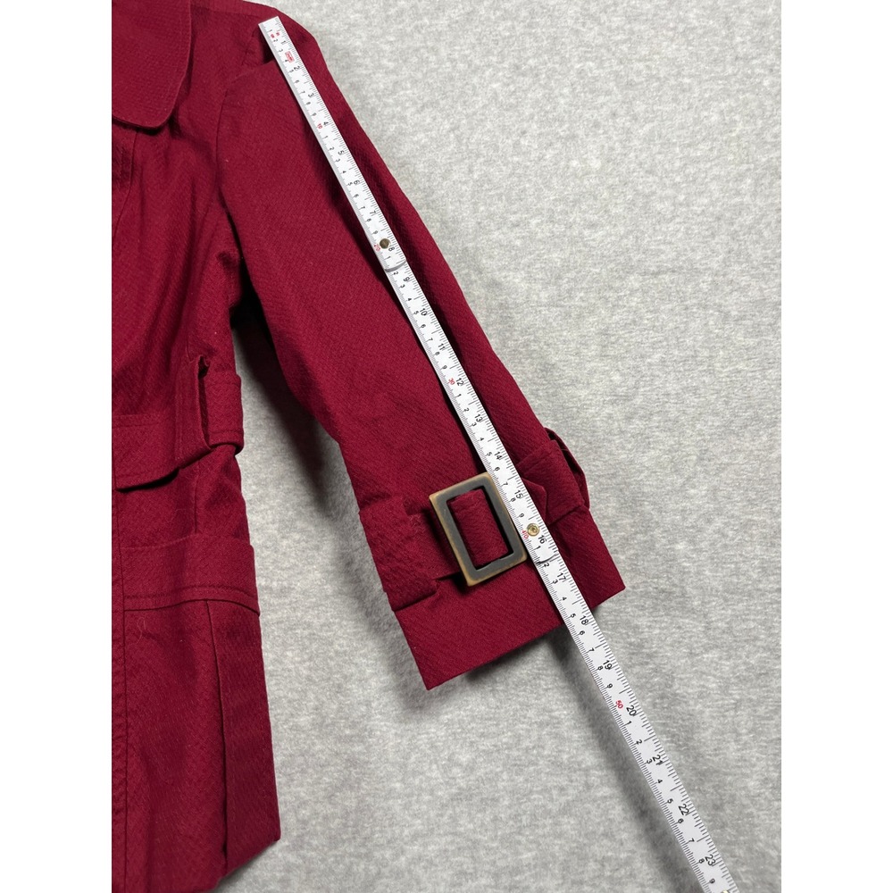 Banana Republic Pea Coat Jacket Women 6 Red Double Breasted Y2K Preppy Academia - Picture 6 of 9